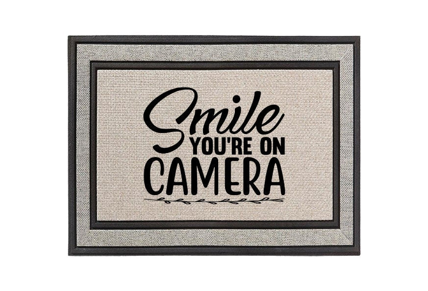 Smile You're on Camera Doormat – Funny Welcome Mat for Security
