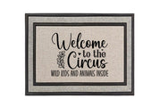 Welcome to the Circus Wild Kids and Animals Inside Doormat