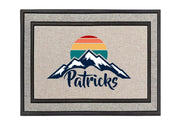 Personalized Front Door Mat with Sun and Mountain Design - Custom Outdoor Mat, Best Wedding Gift, New Home Gift, Durable and Non-Slip