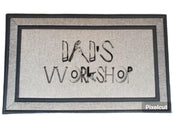 Dad's Workshop Tool's Door Mat Front Door Mat - Garage Gift Idea - Fathers Day - Dads Birthday