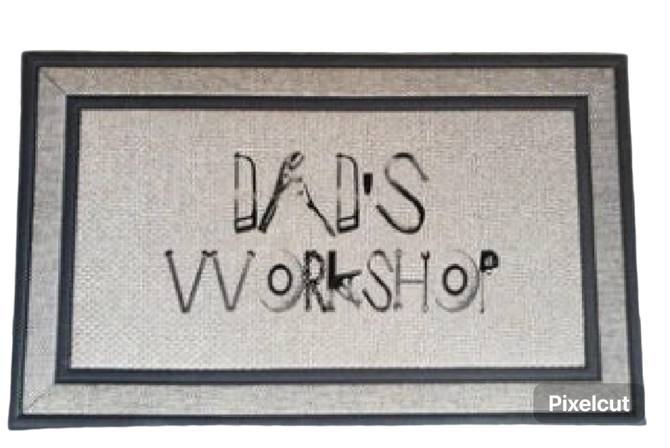 Dad's Workshop Tool's Door Mat Front Door Mat - Garage Gift Idea - Fathers Day - Dads Birthday