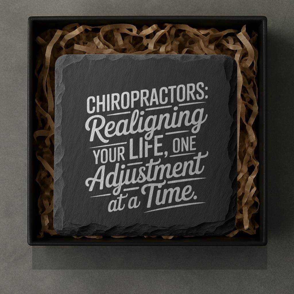 Chiropractor Slate Coasters – Funny and Functional Gift for Chiropractors and Patients