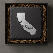 California Slate Coasters 4x4 Laser Engraved Stone Drink Coasters California Home Décor Golden State Established 1850 Gift