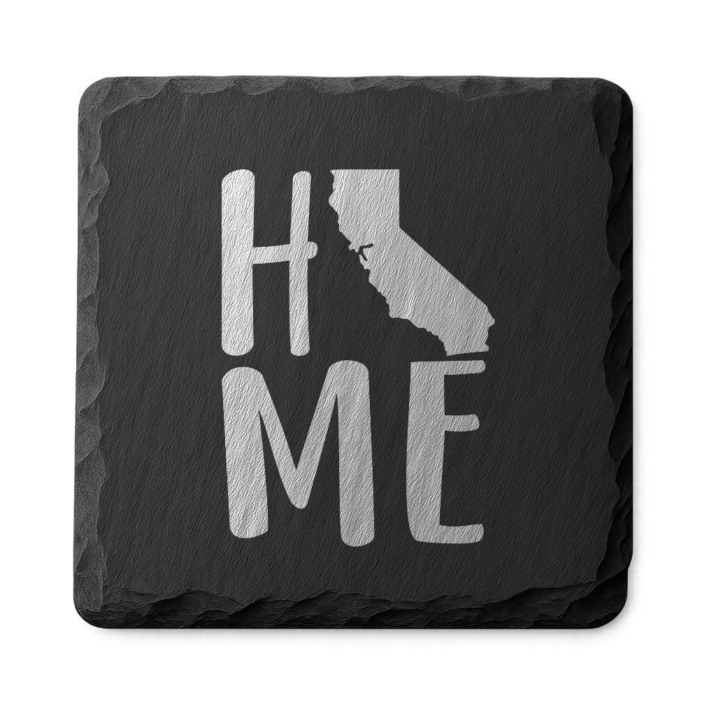 California Slate Coasters 4x4 Laser Engraved Stone Drink Coasters California Home Décor Golden State Established 1850 Gift