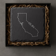 California Slate Coasters 4x4 Laser Engraved Stone Drink Coasters California Home Décor Golden State Established 1850 Gift