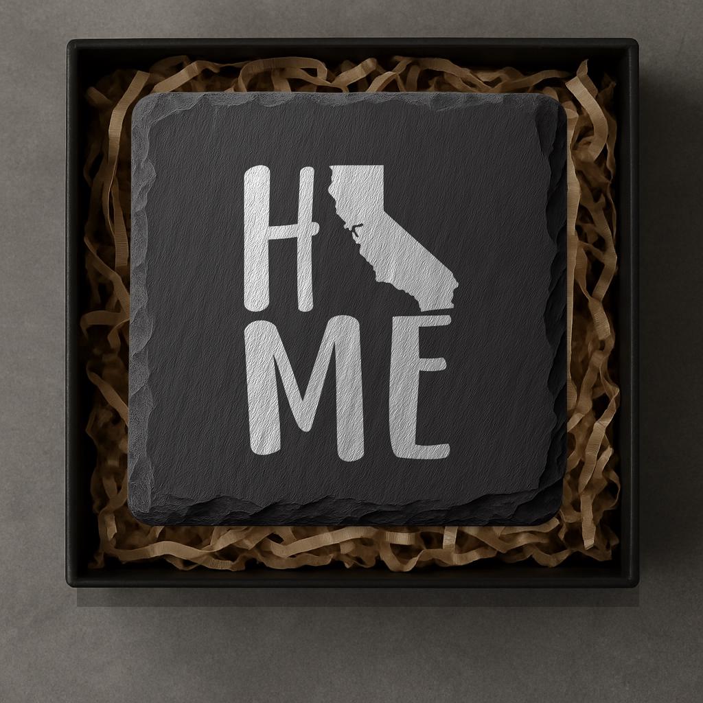 California Slate Coasters 4x4 Laser Engraved Stone Drink Coasters California Home Décor Golden State Established 1850 Gift