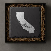 California Slate Coasters 4x4 Laser Engraved Stone Drink Coasters California Home Décor Golden State Established 1850 Gift