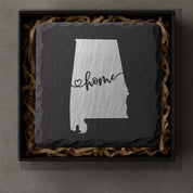 Alabama Slate Coasters 4x4 Laser Engraved Stone Drink Coasters Alabama Home Decor Heart of Dixie Established 1819 Gift