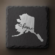 Alaska Slate Coasters 4x4 Laser Engraved Stone Drink Coasters Alaska Home Décor Last Frontier Established 1959 Gift