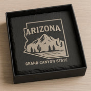 Arizona Slate Coasters 4x4 Laser Engraved Stone Drink Coasters Arizona Home Décor Grand Canyon State Established 1912 Gift