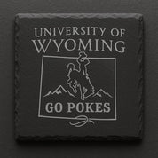 University of Wyoming Slate Coaster – "The World Needs More Cowboys" | Laser Engraved | Rustic Cowboy Gift - UW