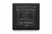 University of Wyoming Slate Coaster – "The World Needs More Cowboys" | Laser Engraved | Rustic Cowboy Gift - UW