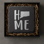 Connecticut Slate Coasters 4x4 Laser Engraved Stone Drink Coasters Connecticut Home Décor Constitution State Established 1788 Gift