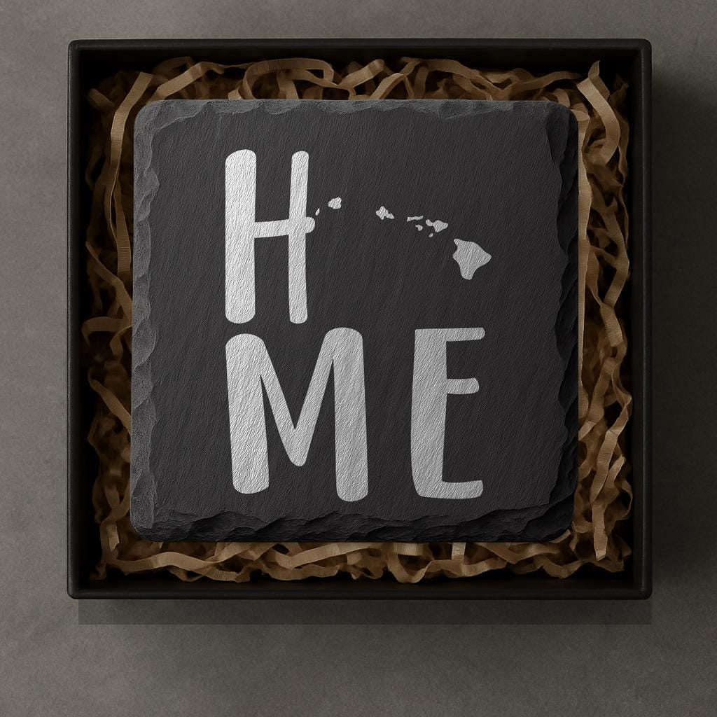 Hawaii Slate Coasters 4x4 Laser Engraved Stone Drink Coasters Hawaii Home Decor Aloha State Established 1959 Gift