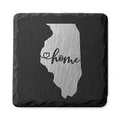 Illinois Slate Coasters 4x4 Laser Engraved Stone Drink Coasters Illinois Home Decor Prairie State Established 1818 Gift