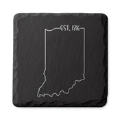 Indiana Slate Coasters 4x4 Laser Engraved Stone Drink Coasters Indiana Home Decor Hoosier State Established 1816 Gift