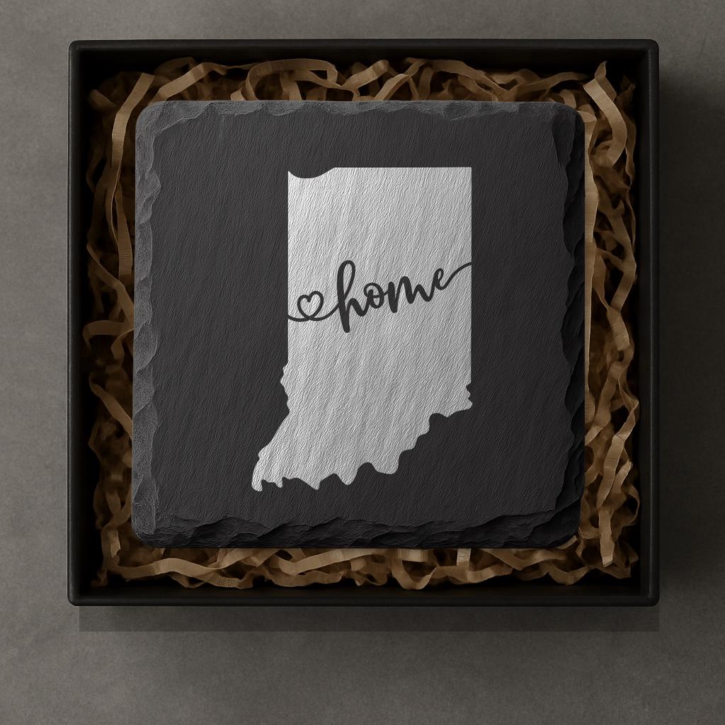 Indiana Slate Coasters 4x4 Laser Engraved Stone Drink Coasters Indiana Home Decor Hoosier State Established 1816 Gift