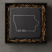 Iowa Slate Coasters 4x4 Laser Engraved Stone Drink Coasters Iowa Home Decor Hawkeye State Established 1846 Gift