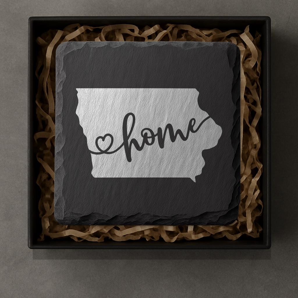 Iowa Slate Coasters 4x4 Laser Engraved Stone Drink Coasters Iowa Home Decor Hawkeye State Established 1846 Gift