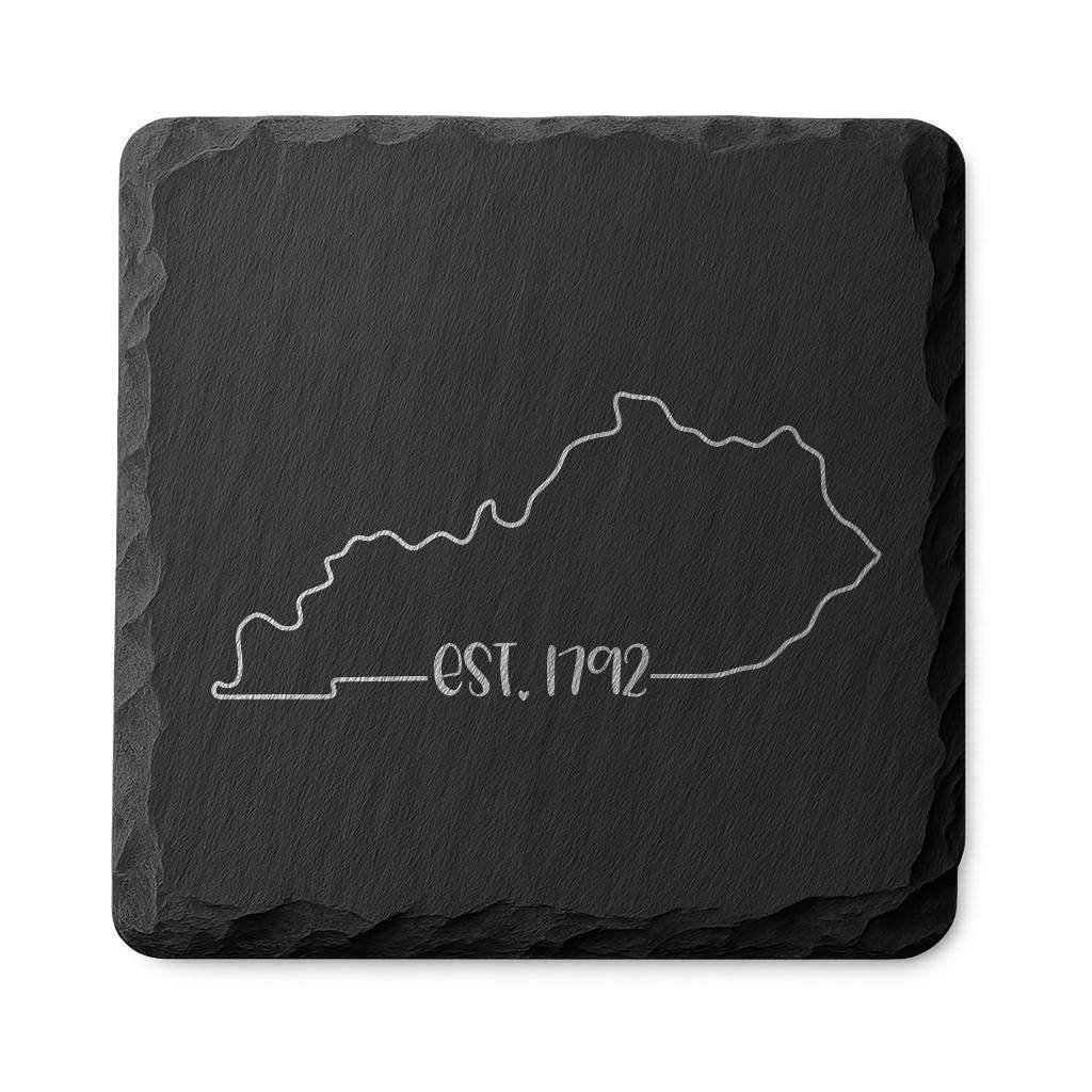 Kansas Slate Coasters 4x4 Laser Engraved Stone Drink Coasters Kansas Home Décor Sunflower State Established 1861 Gift