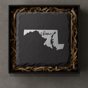 Maryland Slate Coasters 4x4 Laser Engraved Stone Drink Coasters Maryland Home Décor Old Line State Established 1788 Gift