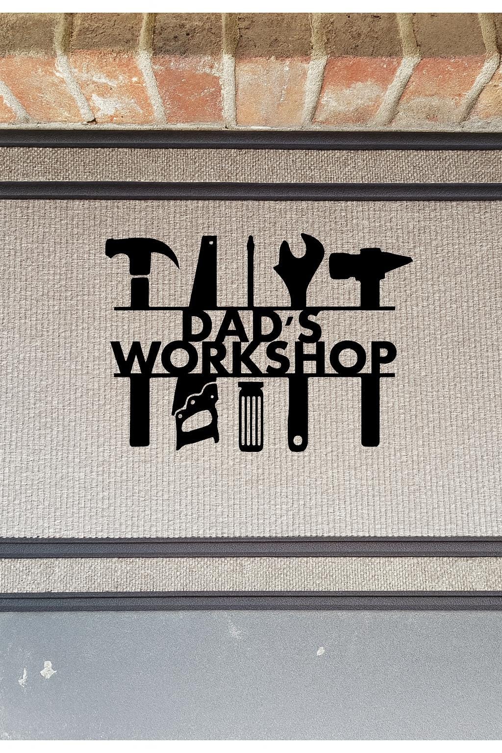 Dad's Workshop Father's Day Doormat - Personalized Gift for the Handyman Dad