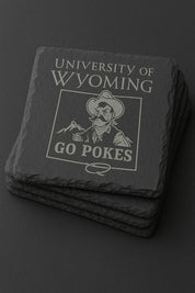 University of Wyoming Slate Coaster – "The World Needs More Cowboys" | Laser Engraved | Rustic Cowboy Gift - UW