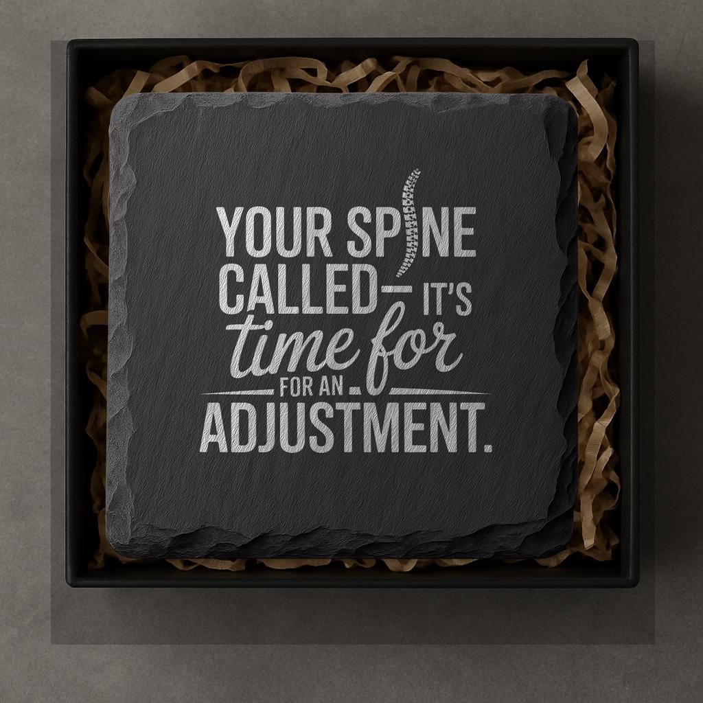 Chiropractor Slate Coasters – Funny and Functional Gift for Chiropractors and Patients