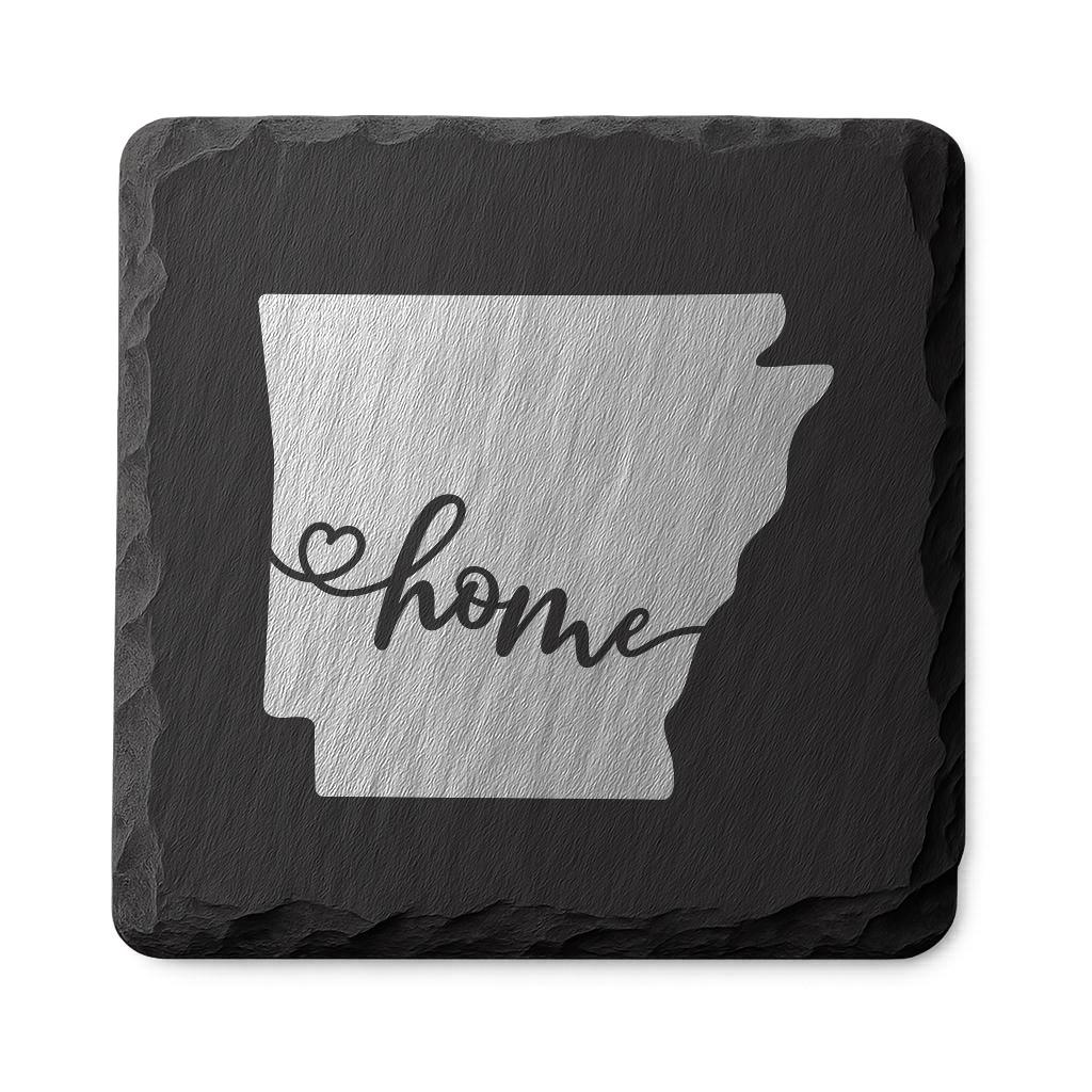 Arkansas Slate Coasters 4x4 Laser Engraved Stone Drink Coasters Arkansas Home Décor Natural State Established 1836 Gift Set