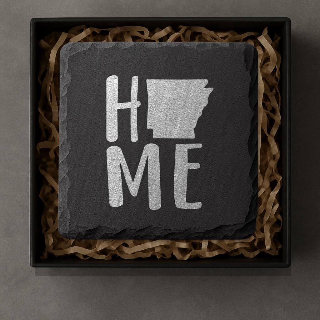 Arkansas Slate Coasters 4x4 Laser Engraved Stone Drink Coasters Arkansas Home Décor Natural State Established 1836 Gift Set