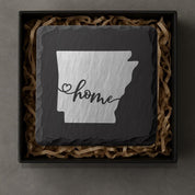 Arkansas Slate Coasters 4x4 Laser Engraved Stone Drink Coasters Arkansas Home Décor Natural State Established 1836 Gift Set