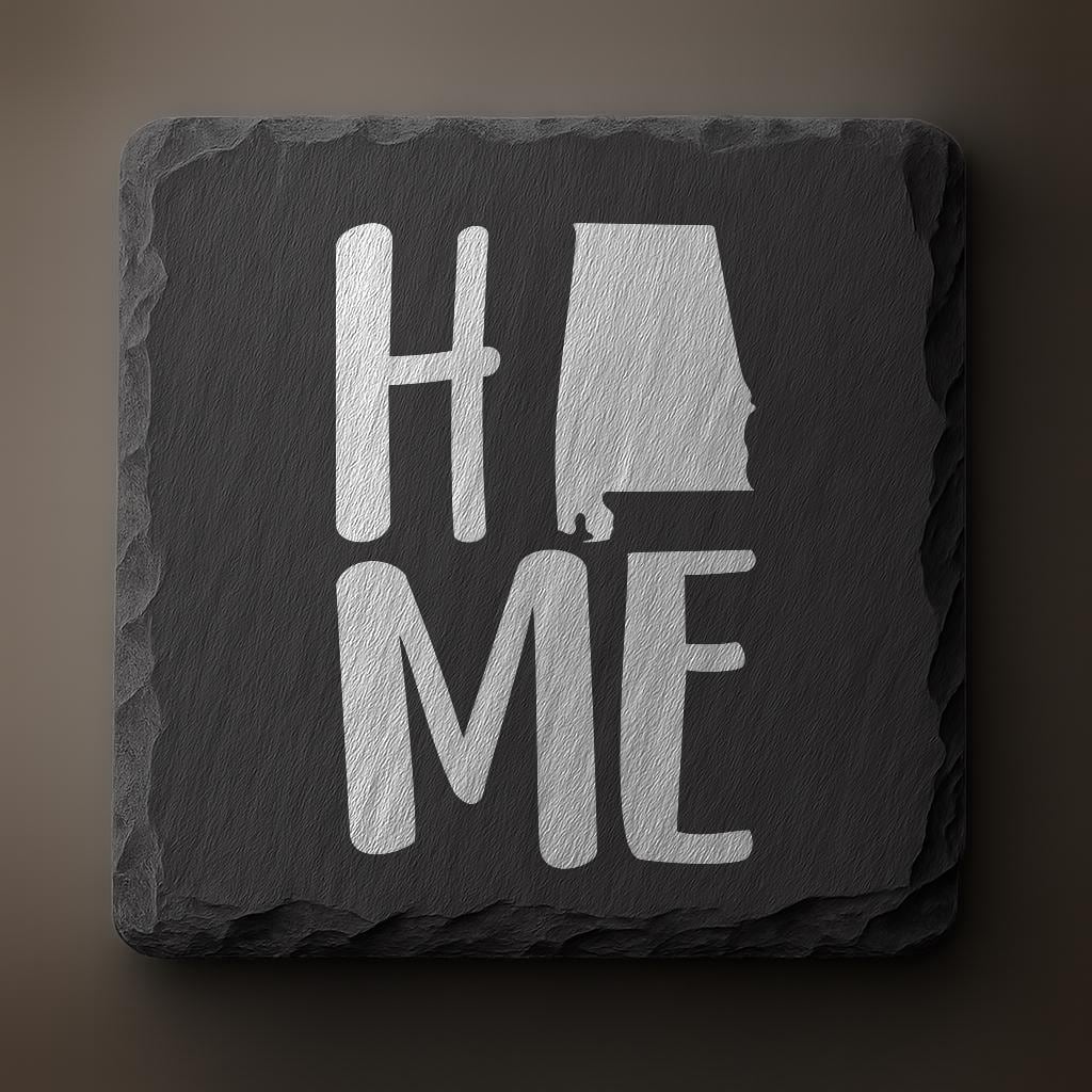 Alabama Slate Coasters 4x4 Laser Engraved Stone Drink Coasters Alabama Home Decor Heart of Dixie Established 1819 Gift