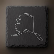 Alaska Slate Coasters 4x4 Laser Engraved Stone Drink Coasters Alaska Home Décor Last Frontier Established 1959 Gift
