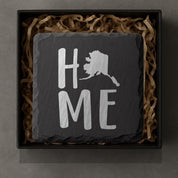 Alaska Slate Coasters 4x4 Laser Engraved Stone Drink Coasters Alaska Home Décor Last Frontier Established 1959 Gift
