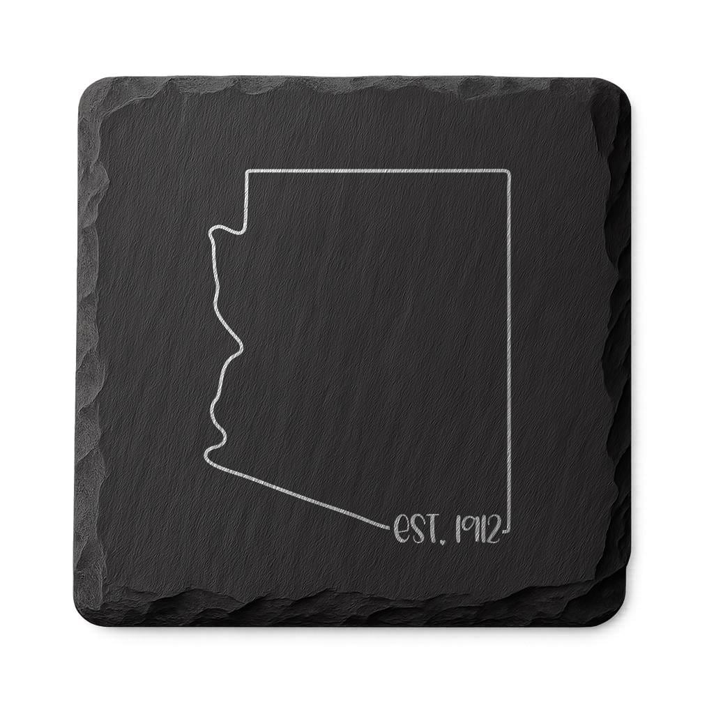 Arizona Slate Coasters 4x4 Laser Engraved Stone Drink Coasters Arizona Home Décor Grand Canyon State Established 1912 Gift