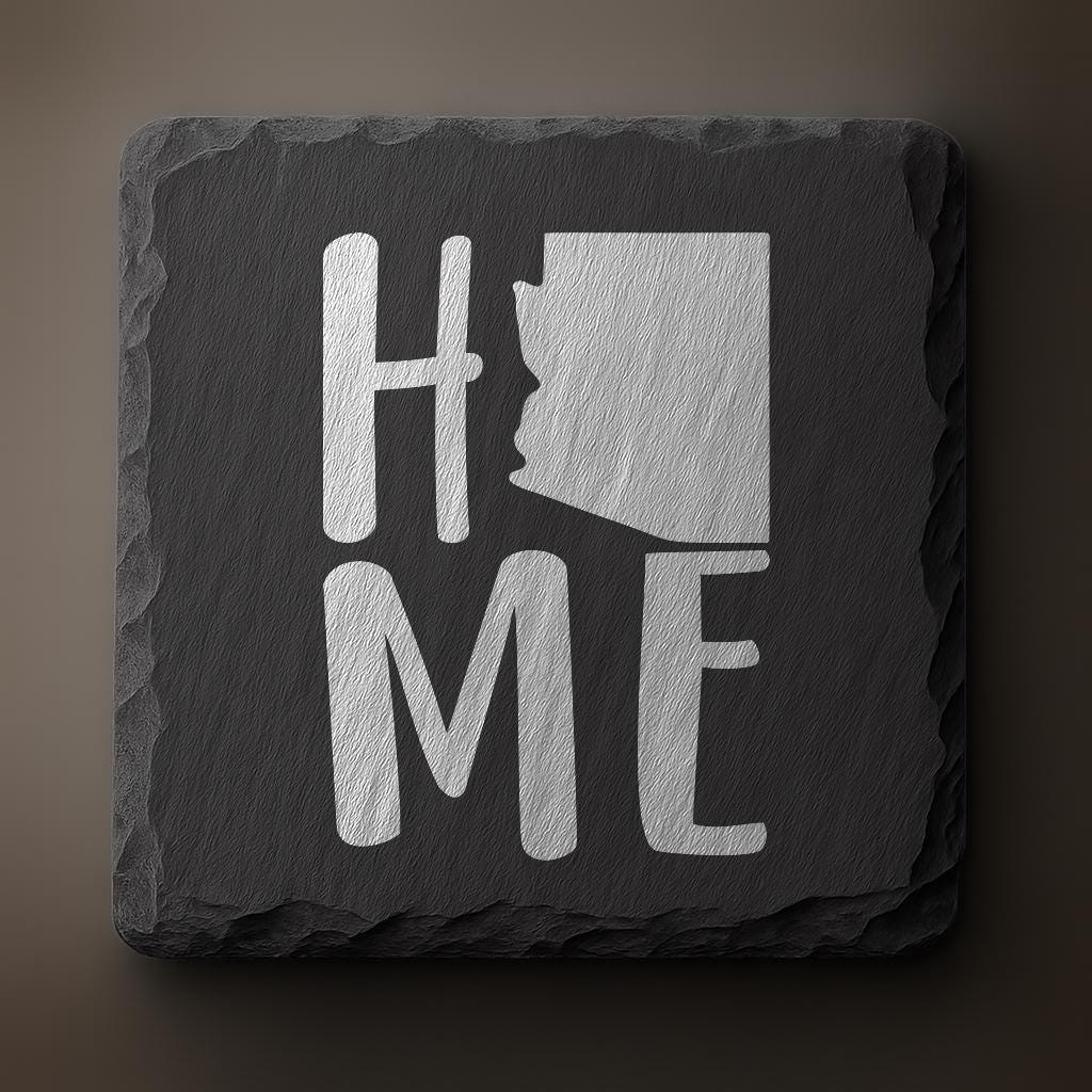 Arizona Slate Coasters 4x4 Laser Engraved Stone Drink Coasters Arizona Home Décor Grand Canyon State Established 1912 Gift