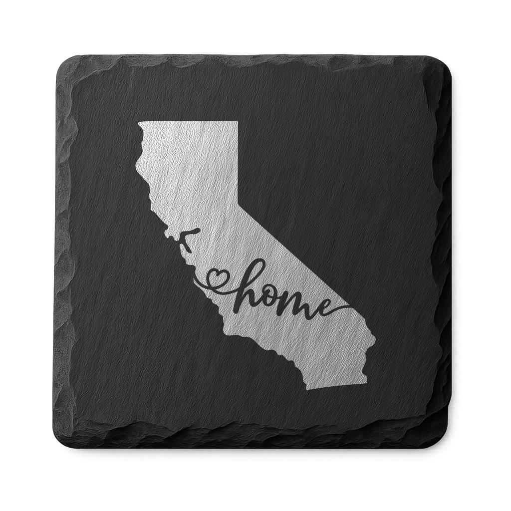 California Slate Coasters 4x4 Laser Engraved Stone Drink Coasters California Home Décor Golden State Established 1850 Gift