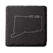 Connecticut Slate Coasters 4x4 Laser Engraved Stone Drink Coasters Connecticut Home Décor Constitution State Established 1788 Gift