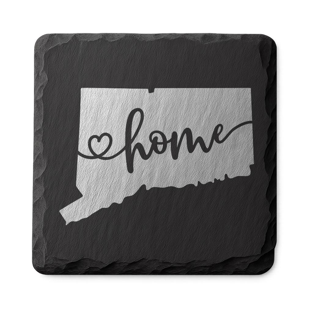 Connecticut Slate Coasters 4x4 Laser Engraved Stone Drink Coasters Connecticut Home Décor Constitution State Established 1788 Gift