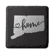 Connecticut Slate Coasters 4x4 Laser Engraved Stone Drink Coasters Connecticut Home Décor Constitution State Established 1788 Gift