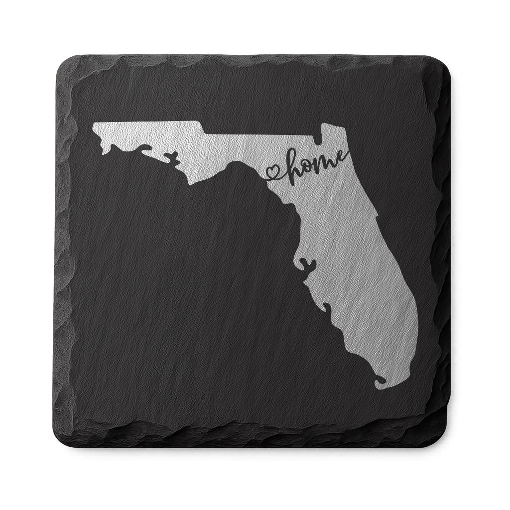 Florida Slate Coasters 4x4 Laser Engraved Stone Drink Coasters Florida Home Décor Sunshine State Established 1845 Gift