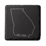 Georgia Slate Coasters 4x4 Laser Engraved Stone Drink Coasters Georgia Home Décor Peach State Established 1788 Gift