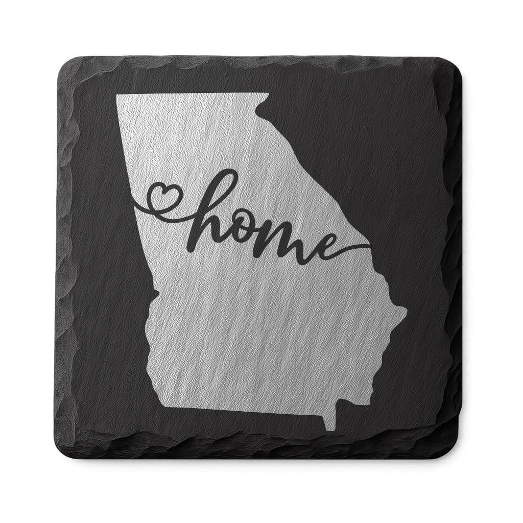 Georgia Slate Coasters 4x4 Laser Engraved Stone Drink Coasters Georgia Home Décor Peach State Established 1788 Gift
