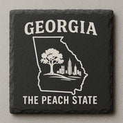 Georgia Slate Coasters 4x4 Laser Engraved Stone Drink Coasters Georgia Home Décor Peach State Established 1788 Gift