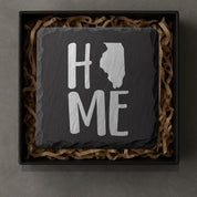 Illinois Slate Coasters 4x4 Laser Engraved Stone Drink Coasters Illinois Home Decor Prairie State Established 1818 Gift