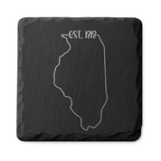 Illinois Slate Coasters 4x4 Laser Engraved Stone Drink Coasters Illinois Home Decor Prairie State Established 1818 Gift