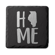 Illinois Slate Coasters 4x4 Laser Engraved Stone Drink Coasters Illinois Home Decor Prairie State Established 1818 Gift