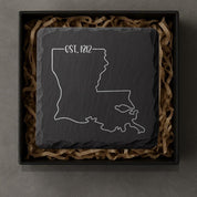 Louisiana Slate Coasters 4x4 Laser Engraved Stone Drink Coasters Louisiana Home Décor Pelican State Established 1812 Gift