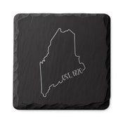 Maine Slate Coasters 4x4 Laser Engraved Stone Drink Coasters Maine Home Décor Pine Tree State Established 1820 Gift