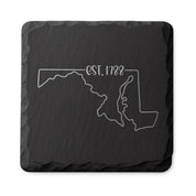 Maryland Slate Coasters 4x4 Laser Engraved Stone Drink Coasters Maryland Home Décor Old Line State Established 1788 Gift
